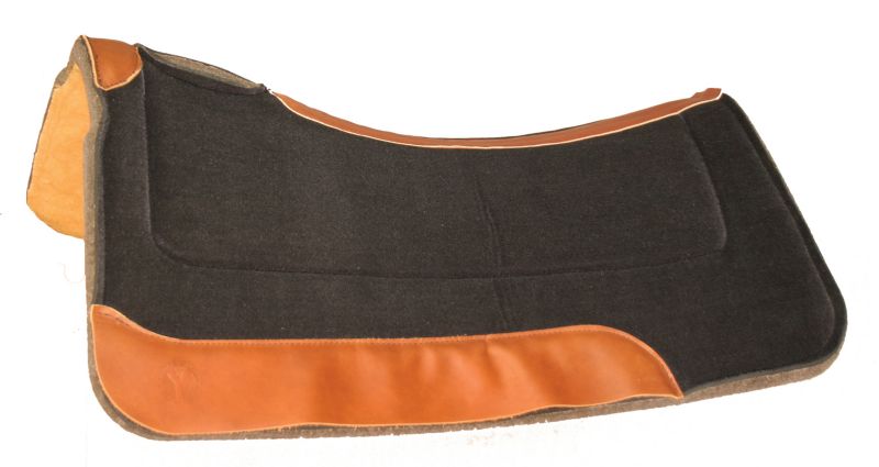 Circle Y Long Contoured Blk Felt Pad