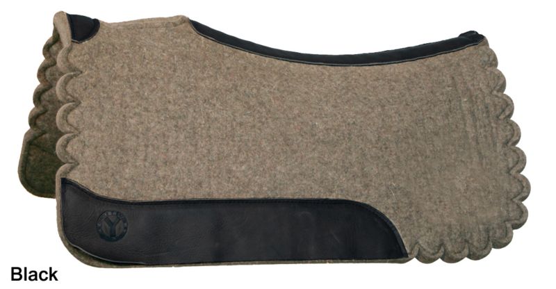 Circle Y Scallop Gray Wool Felt Pad