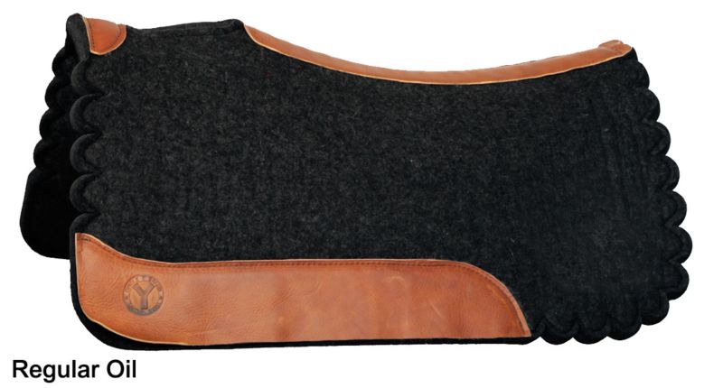 Circle Y Scallop Blk Wool Felt Pad