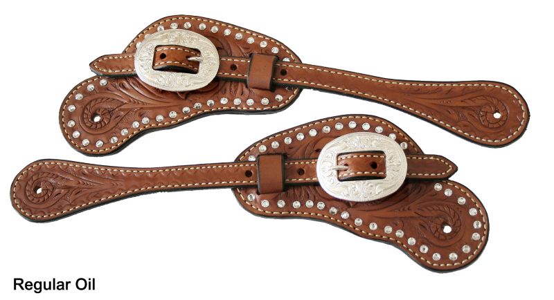 Circle Y Floral Crystal Spur Straps