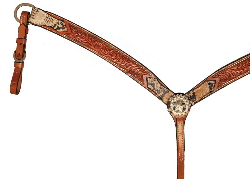 Circle Y Snakeskin Contour Breast Collar