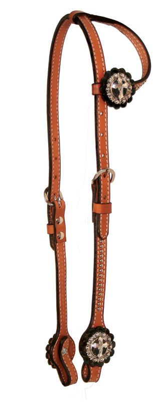 Circle Y Filagree Cross Single Ear Headstall