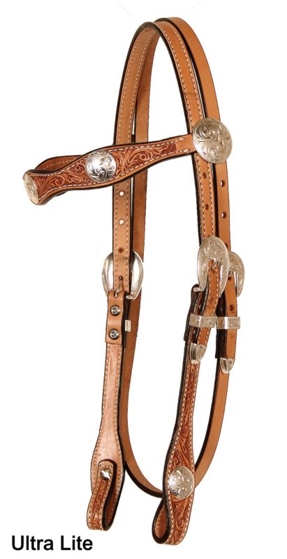 Circle Y Scalloped Floral Browband Headstall