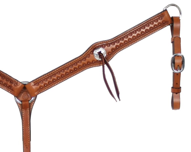 Circle Y Slotted Concho Flared Breast Collar