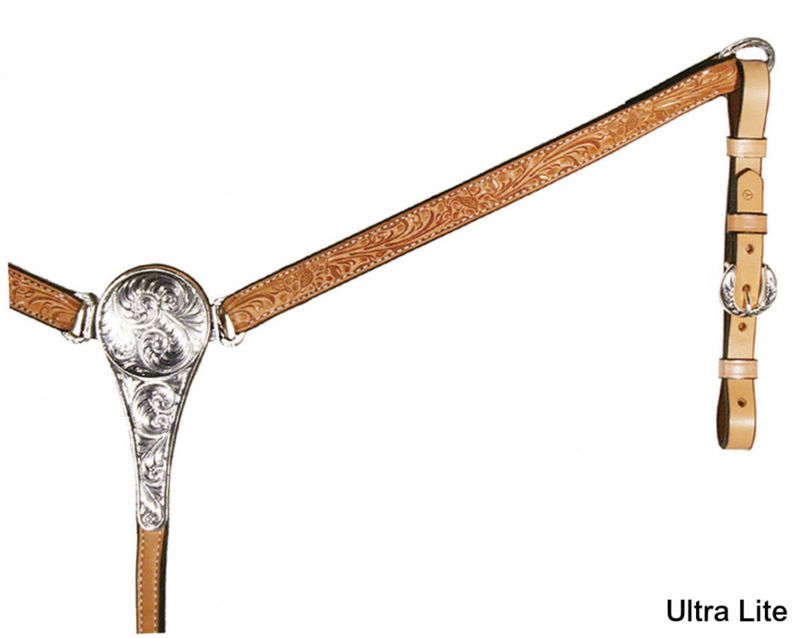 Circle Y Floral Silver Straight Breast Collar
