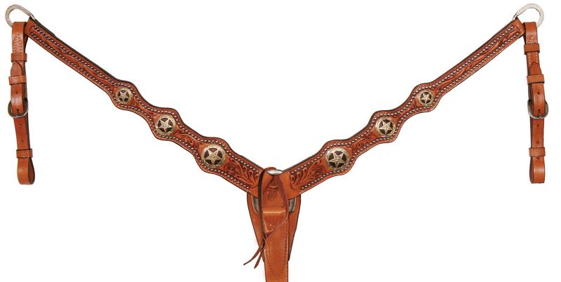 Circle Y Iron Star Scalloped Breast Collar