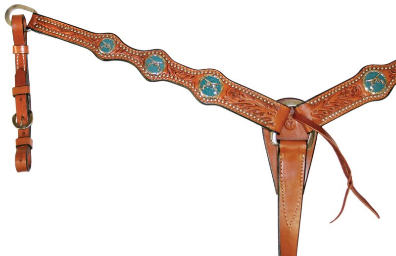 Circle Y Iron Pistols Scalloped Breast Collar