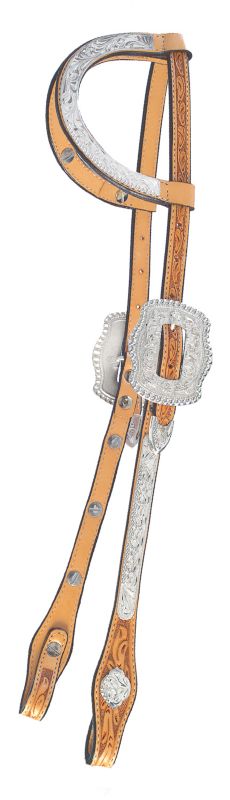 Circle Y Double Ear Silver on Silver Headstall