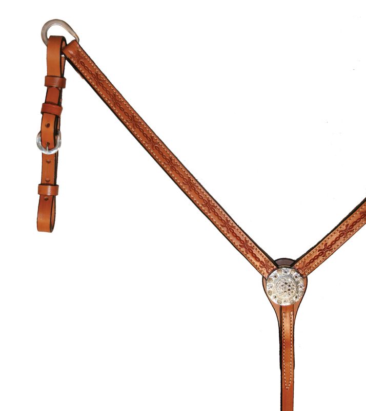 Circle Y Barbwire Crystal Straight Breast Collar