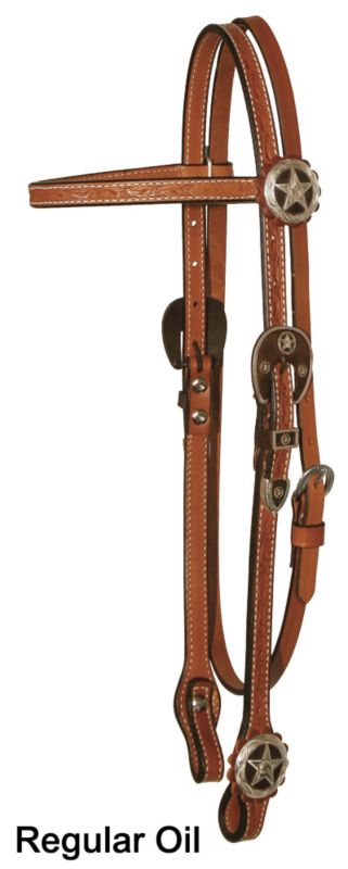 Circle Y Iron Star Floral Browband Headstall