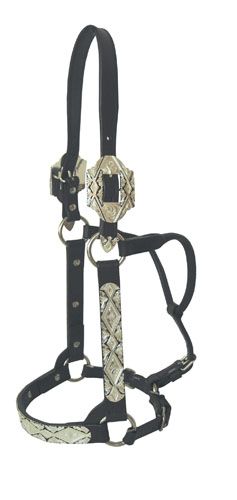 Tex Tan Diamond Blk Inlay Silver Show Halter