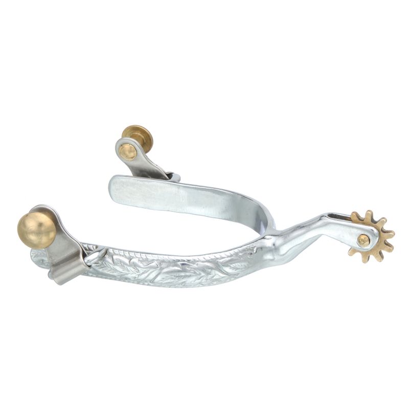 Tough-1 CP Engraved Ladies 10pt Roping Spurs