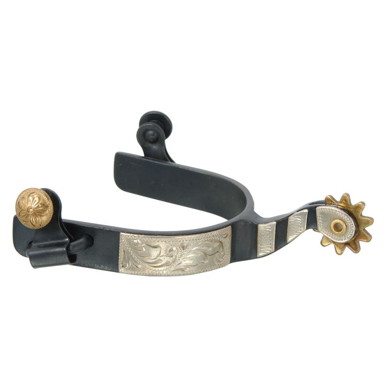 Tough-1 BS Silver Overlay Roper Spurs