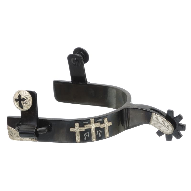 Tough-1 BS Silver Triple Cross All Around Spurs