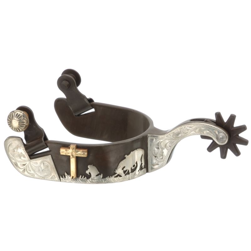 Tough-1 AT Silver Praying Cowboy Spurs
