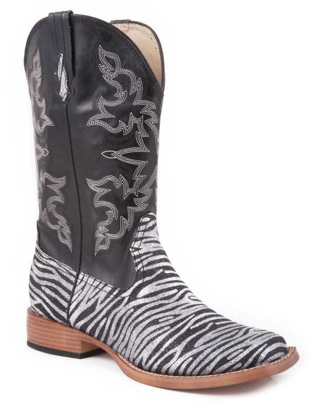 Roper Ladies Black Bling Square Toe Boot