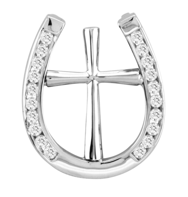 Kelly Herd Elegant Cross in Horseshoe Necklace