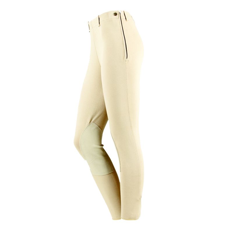 On Course Cotton Natural Ladies Side Zip Breech