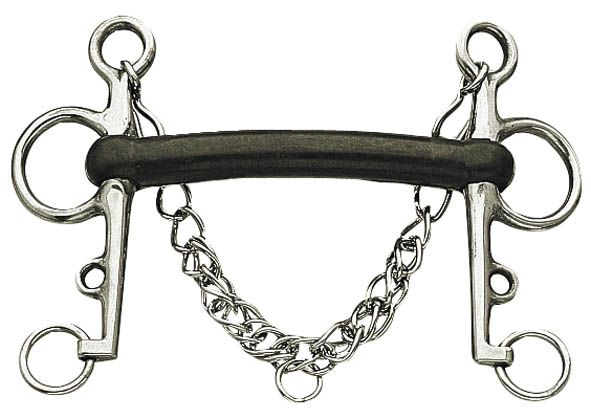 Korsteel Hard Rubber Mullen Mouth Pelham Bit