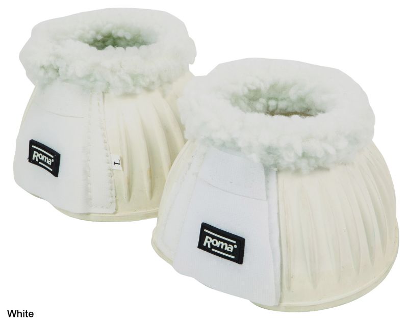 Roma Fleece Trim Velcro Rubber Bell Boots