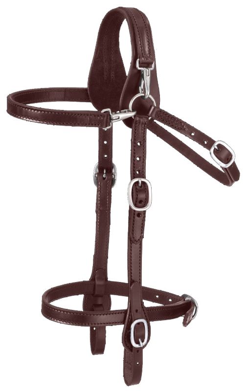 Tough-1 Leather Mule Headstall w/ Noseband