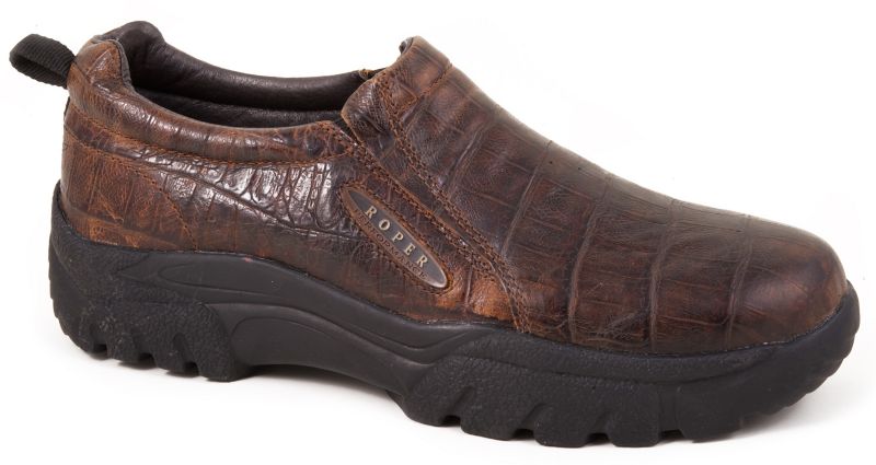 Roper Mens Embossed Leather Slip On