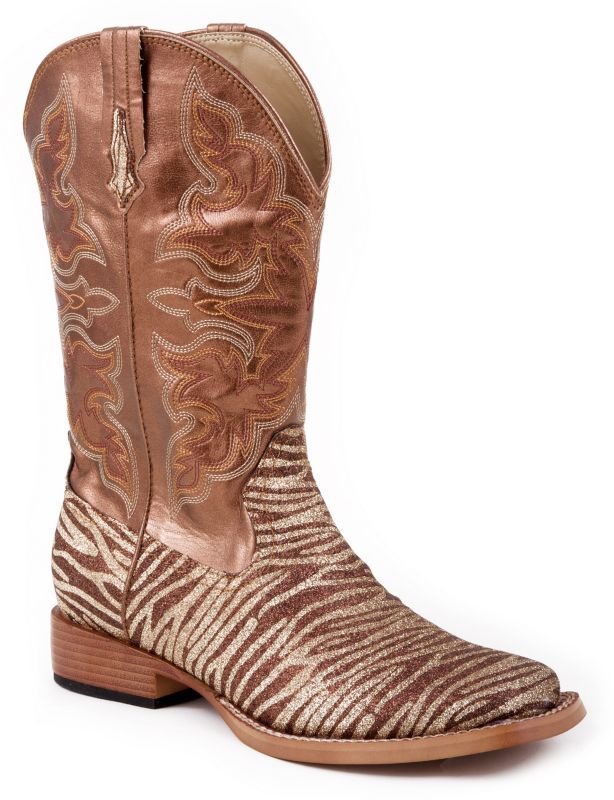 Roper Ladies Brown Bling Square Toe Boot