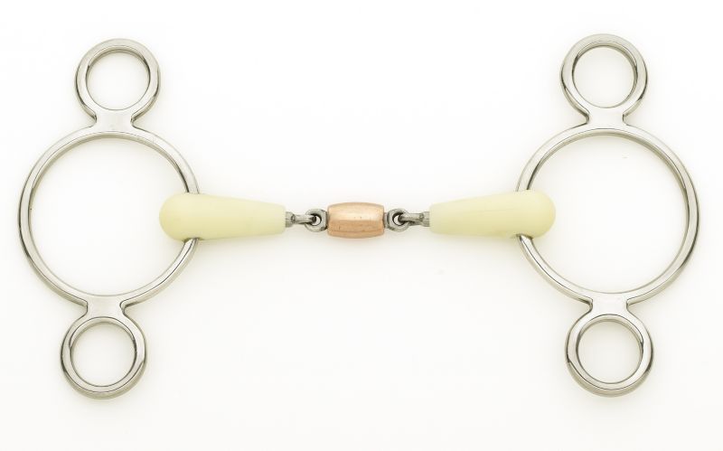 Happy Mouth Copper Roller 2 Ring Gag Bit
