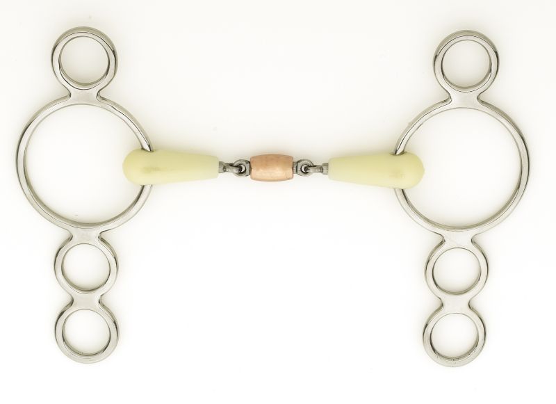 Happy Mouth Copper Roller 2 Ring Gag Bit