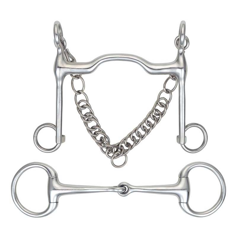 6276S/STEEL5.5 Shires Port Mouth Fixed Cheek Weymouth Bit Set 5.5 sku 6276S/STEEL5.5