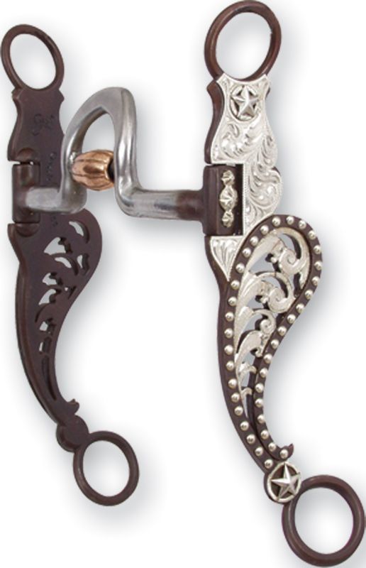 Classic Equine Spoon Roller Wave Dot Shank Bit