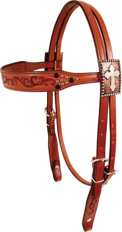 Gypsy Soule Copper Cross Browband Headstall