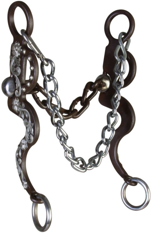 Western AT Silver Leaf Chain S-Shank Bit