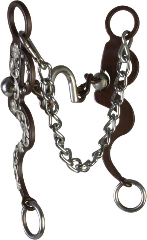 Western AT Silver Ported Chain S-Shank Bit