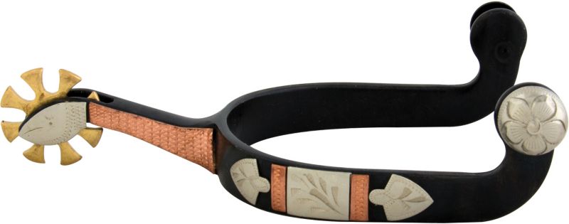 Western BS Silver Copper Arrow 8pt Mens Spurs