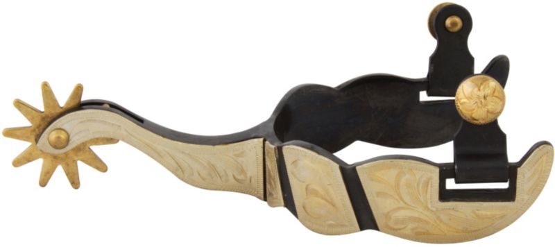Western BS Silver Long Shank 10pt Mens Spurs