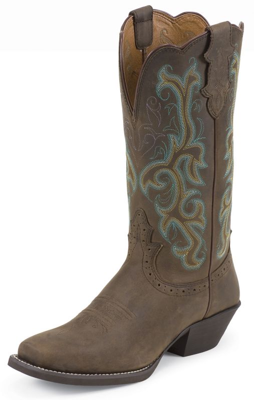 Justin Ladies Stampede Sq Toe Sorrel Boots