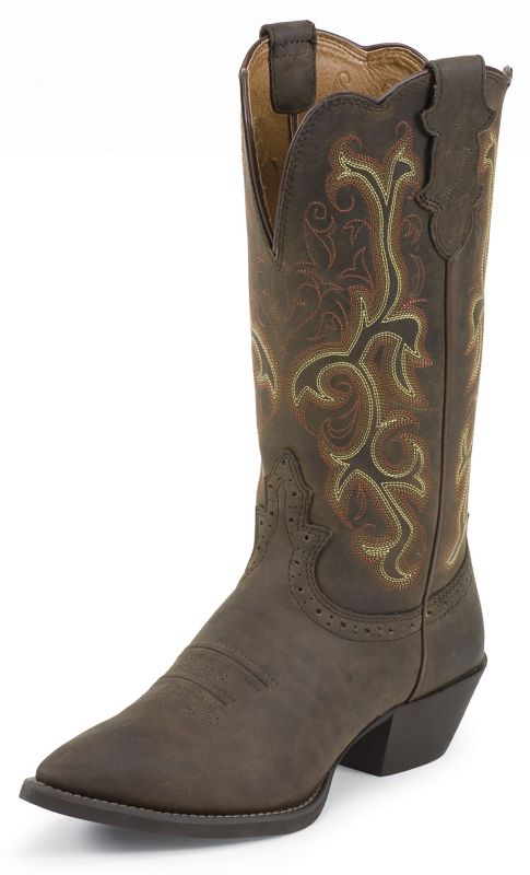 Justin Ladies Stampede Rnd Toe Sorrel Boot