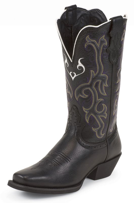 Justin Ladies Stampede Black Deercrow Boots
