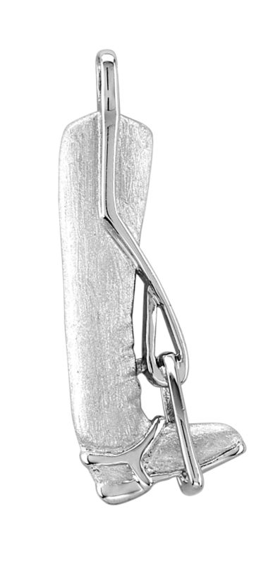 K Herd 14K White Gold English Boot Pendant