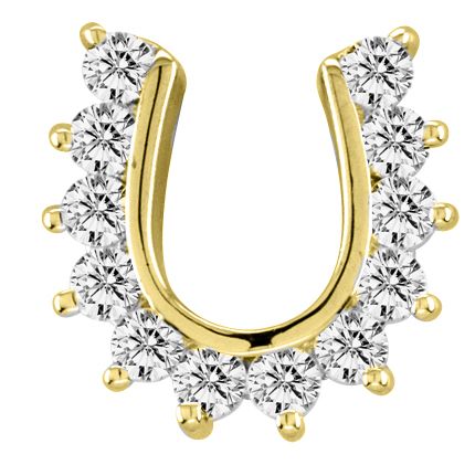 Kelly Herd Studded 14K Gold Horseshoe Pendant