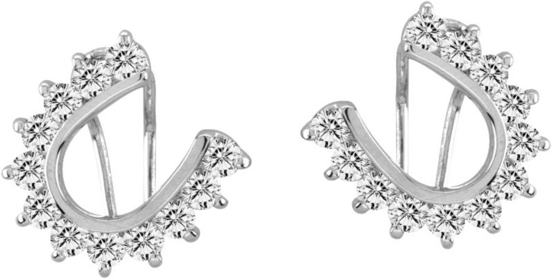 K Herd Studded 14K White Gold Horseshoe Earrings