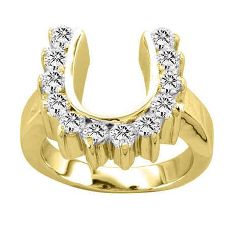 Kelly Herd Studded 14K Gold Horseshoe Ring