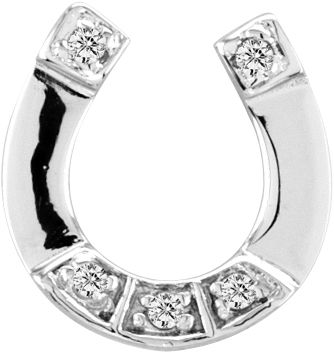 K Herd 14K White Gold Exquisite Horseshoe Pendant