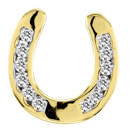 Kelly Herd 14K Gold Horseshoe Sparkle Pendant