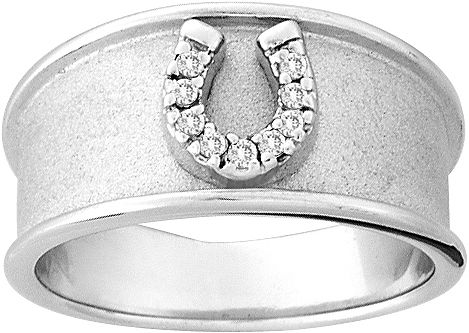 Kelly Herd 14K White Gold Wide Horseshoe Ring