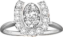 Kelly Herd 14K White Gold Horseshoe Oval Ring