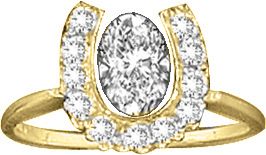 Kelly Herd 14K Gold Horseshoe Oval Ring