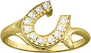 Kelly Herd 14K Gold Offset Horseshoe Ring