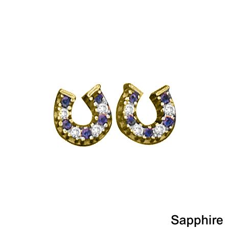 K Herd 14K Gold Baby Horseshoe Earrings